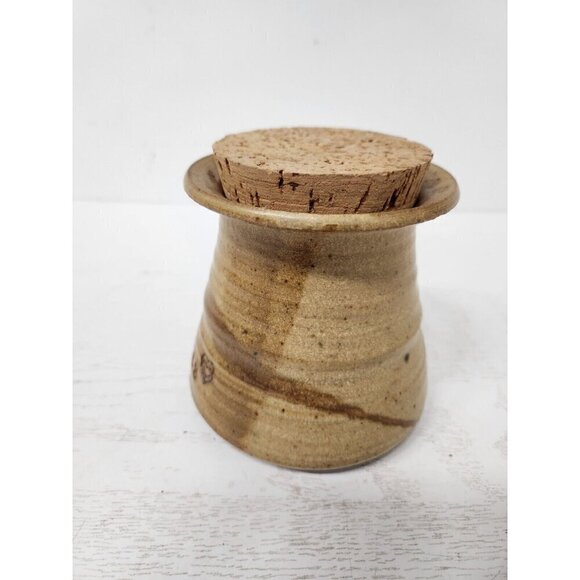 VTG Charlotte Neron Studio Pottery Kisses Candy Storage Jar With Cork Lid Signed - Picture 5 of 11